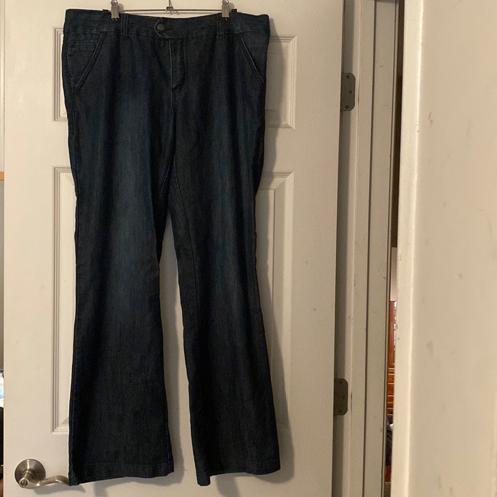 Dark wash blue jeans
